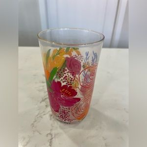 Anthropologie Paint and Petals Floral Juice Glass